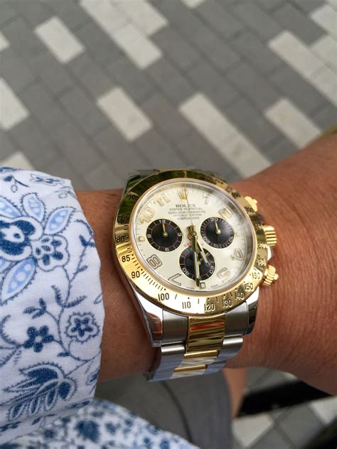 2019 rolex daytona two tone panda|rolex daytona panda dial.